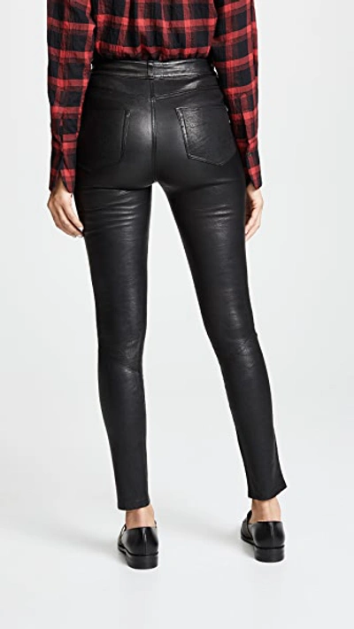 Shop Paige Hoxton Stretch Leather Pants In Black