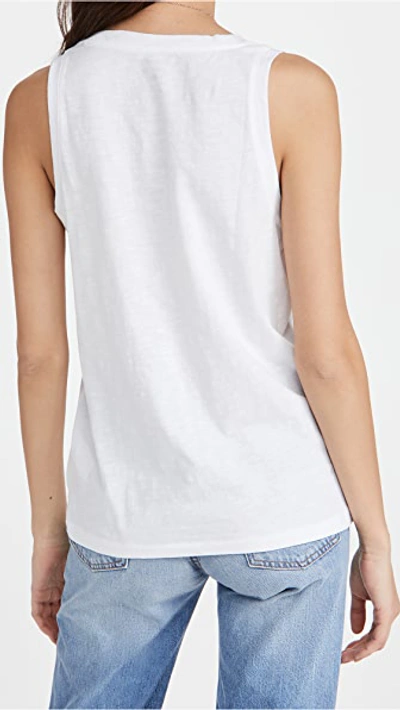 Shop Madewell Whisper Cotton V-neck Tank Optic White