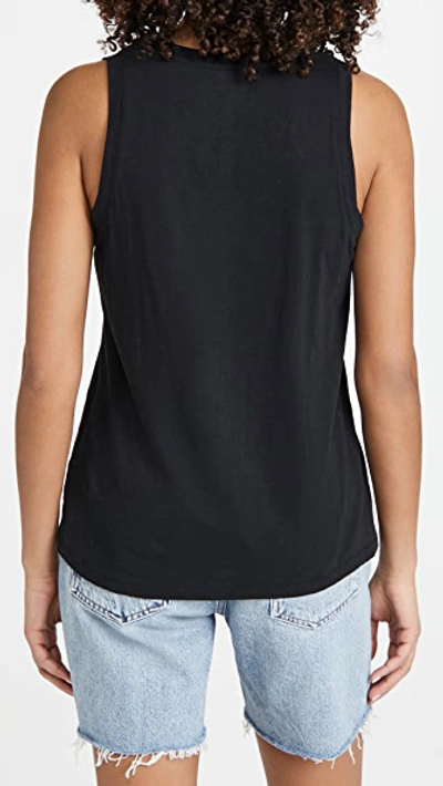 Madewell Whisper Shout Cotton V-neck Tank In True Black