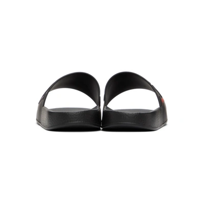 Shop Valentino Black & Multicolor  Garavani 'vltn' Slides In Az8 Nero/as