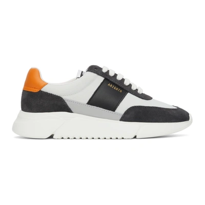 Shop Axel Arigato Grey & Orange Genesis Vintage Runner Sneakers In Ltgry/black