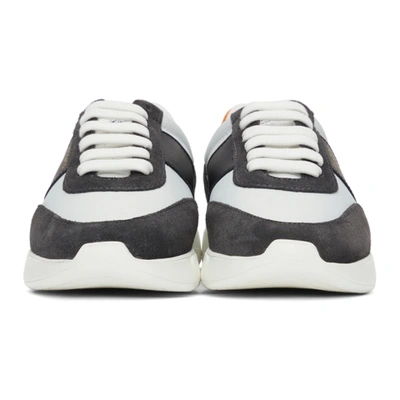 Shop Axel Arigato Grey & Orange Genesis Vintage Runner Sneakers In Ltgry/black
