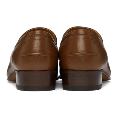 Shop Gucci Brown Web Horsebit Loafers In 2870 Nocciola/vrv