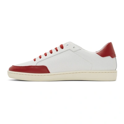 Shop Saint Laurent White & Red Court Classic Sl/10 Sneakers In 9068 White