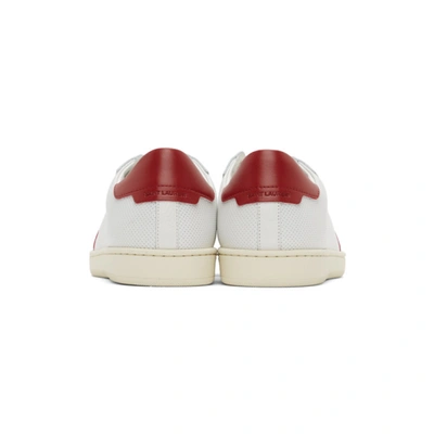 Shop Saint Laurent White & Red Court Classic Sl/10 Sneakers In 9068 White