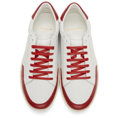 Shop Saint Laurent White & Red Court Classic Sl/10 Sneakers In 9068 White