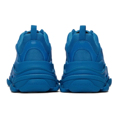 Shop Balenciaga Blue Triple S Sneakers In 4000 Blue