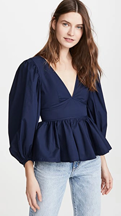 Shop Staud Luna Top Navy