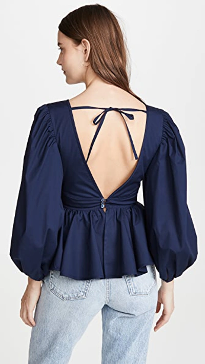 Staud Luna Top In Navy