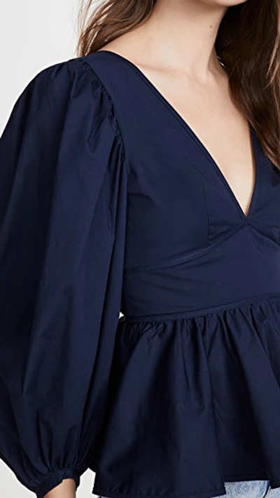 Staud Luna Top In Navy