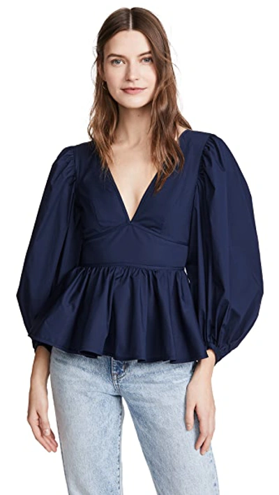 Staud Luna Top In Navy
