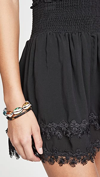 Peixoto Belle Tiered Cotton Miniskirt In Black