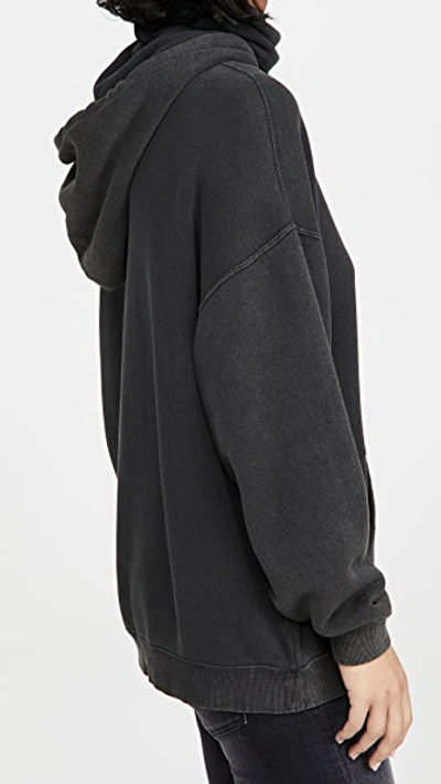 Shop R13 #maskup Vintage Fleece Hoodie In Black