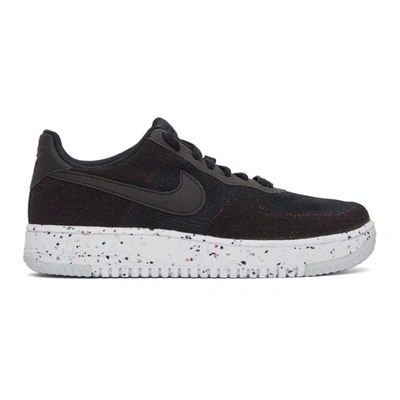 Shop Nike Black Air Force 1 Crater Flyknit Sneakers In Black/white