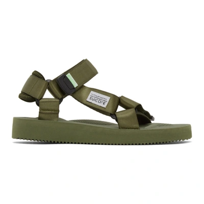 Suicoke Touch strap Flat Sandals In Green ModeSens