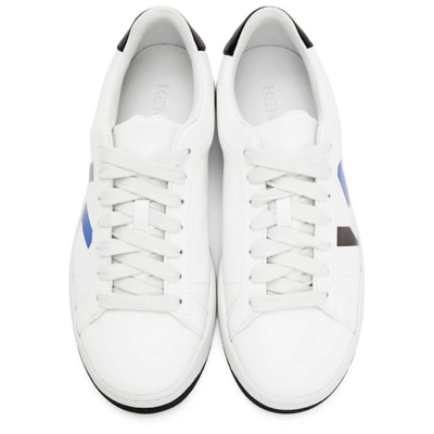 Shop Kenzo White & Blue K-logo Kourt Sneakers In 71 Royal Blue