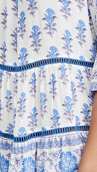 Playa Lucila Drop Waist Border Print Dress In Blue Border Print