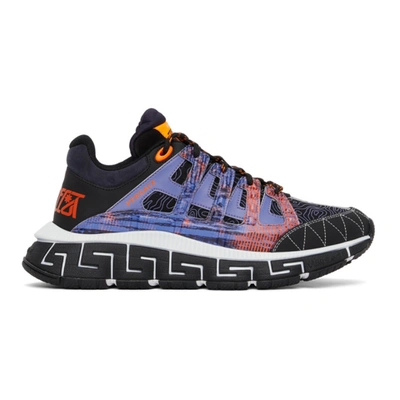 Versace Black And Multicoloured Chain Reaction Sneakers In Balck/ multicoloured, ModeSens