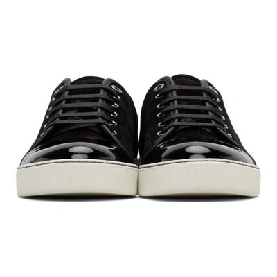 Shop Lanvin Black Suede & Patent Leather Dbb1 Sneakers In 10 Black
