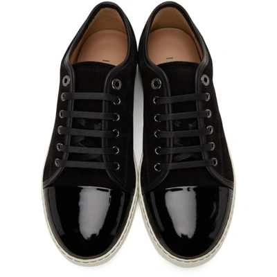 Shop Lanvin Black Suede & Patent Leather Dbb1 Sneakers In 10 Black