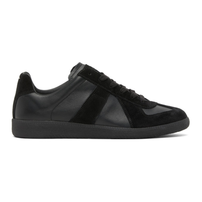 Shop Maison Margiela Black Replica Sneakers In 900 Black