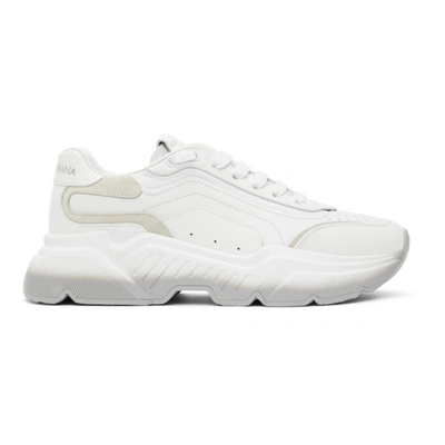 Shop Dolce & Gabbana White & Grey Gradient Daymaster Sneakers In 80001 White
