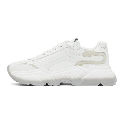 Shop Dolce & Gabbana White & Grey Gradient Daymaster Sneakers In 80001 White