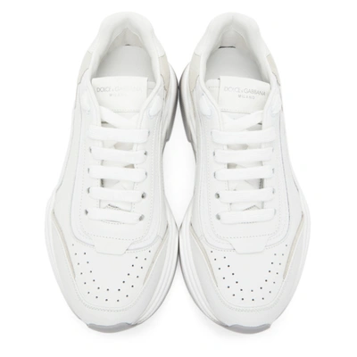 Shop Dolce & Gabbana White & Grey Gradient Daymaster Sneakers In 80001 White