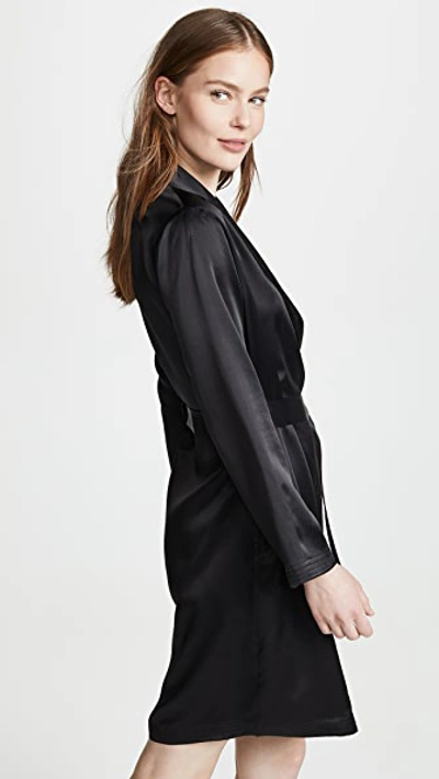 Shop La Perla Silk Short Robe In Black