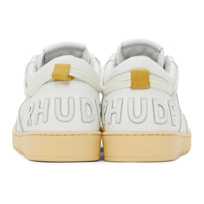 Shop Rhude White Rhecess Low Sneakers In White/white