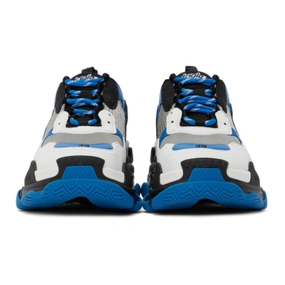 Shop Balenciaga Blue & Black Triple S Sneakers In 4124 Blue