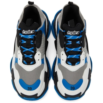 Shop Balenciaga Blue & Black Triple S Sneakers In 4124 Blue