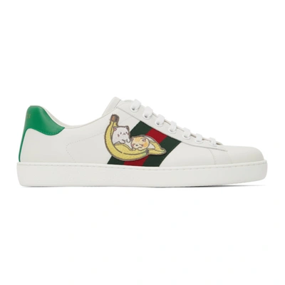 Gucci X Bananya Ace Low Top Sneaker In White | ModeSens