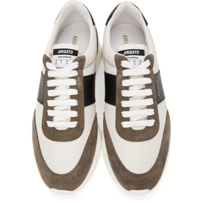 Shop Axel Arigato Brown Genesis Vintage Sneakers In Wht/beige