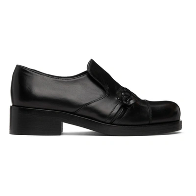 Shop Stefan Cooke Black Polished Slip-on Loafers