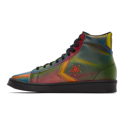 Shop Converse Multicolor All Star Pro Leather High Sneakers In Iridescent
