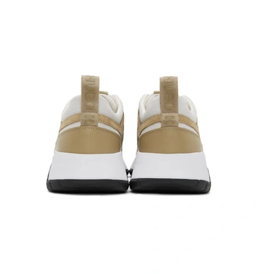 Shop Hugo Beige & White Atom Sneakers In 260 Beige