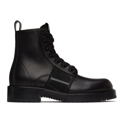 Shop Valentino Black 'vl7n' City Combat Boots In 0no Nero/nero