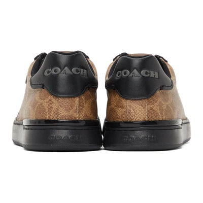 Shop Coach Tan & Black Lowline Sneakers In Tan/black