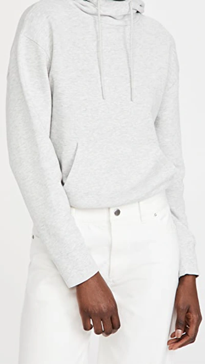 Shop Vince Essential Hoodie In Light Heather Grey