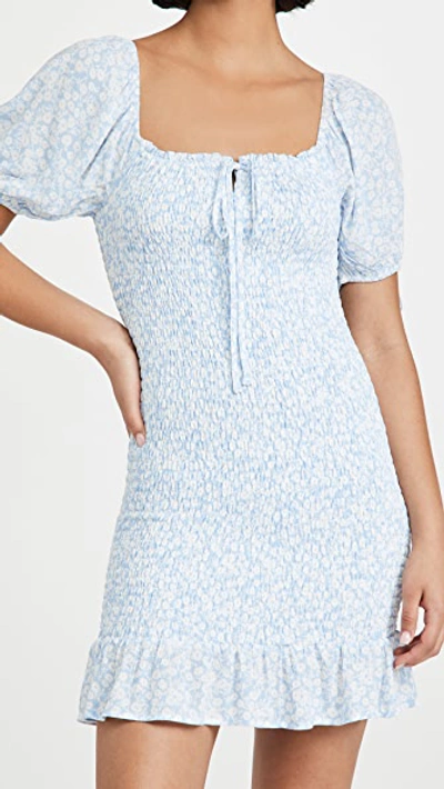 Shop Lost + Wander Wander My Way Mini Dress In Sky Blue/white