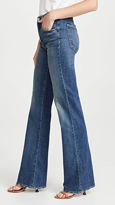 Nili Lotan Florence Distressed High-rise Flared Jeans In Classic Wash