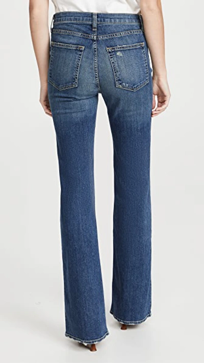 Nili Lotan Florence Distressed High-rise Flared Jeans In Classic Wash