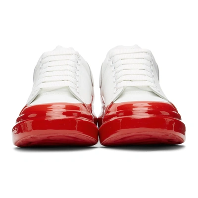 Shop Alexander Mcqueen White & Red Oversized Sneakers In 9676 White/lust Red
