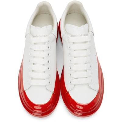 Shop Alexander Mcqueen White & Red Oversized Sneakers In 9676 White/lust Red