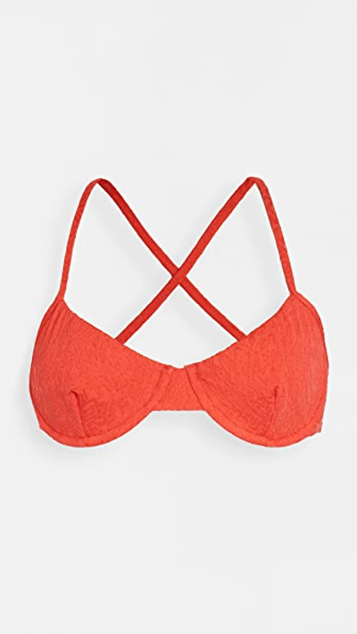Shop Mara Hoffman Mazlyn Bikini Top In Red