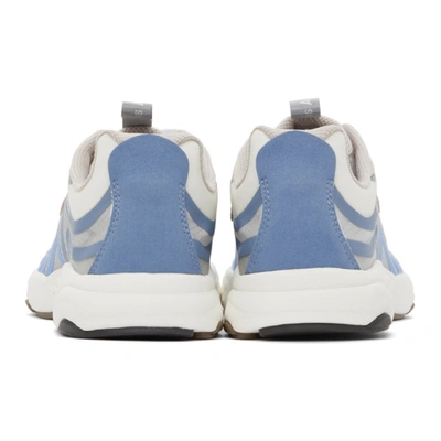 Shop Acne Studios White Mesh Sneakers In White/blue/