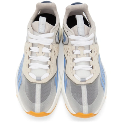Shop Acne Studios White Mesh Sneakers In White/blue/