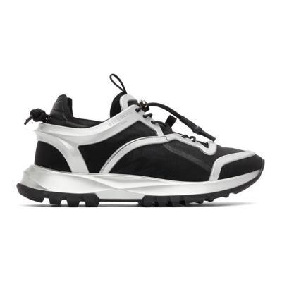 Shop Givenchy Black & Silver Spectre Cage Runner Sneakers In 008 Black/s