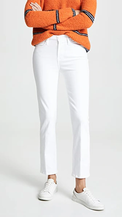 Shop Frame Le High Straight Jeans Blanc